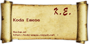 Koda Emese névjegykártya